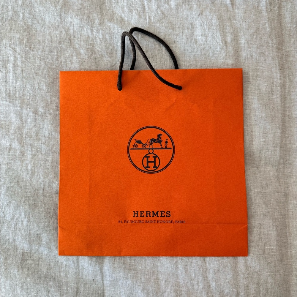 Hermes Orange Shopping Bag Authentic Empty